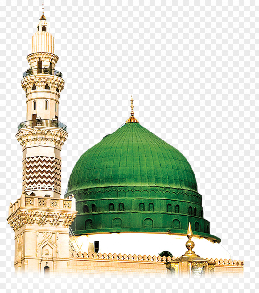 Islamic Al-Masjid An-Nabawi Green Dome Mosque Clip Art PNG