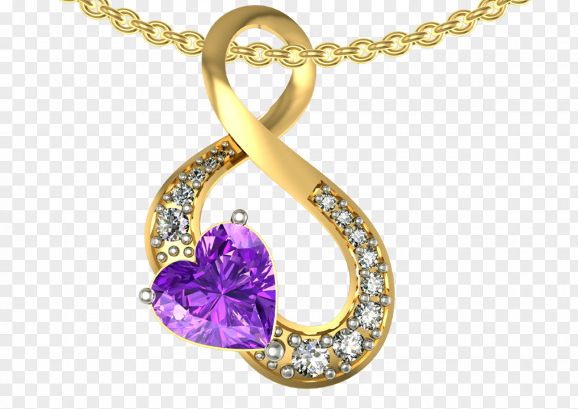 Necklace Amethyst Locket Purple Body Jewellery PNG