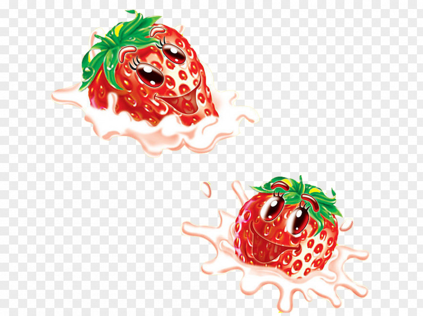 Strawberry Milk Aedmaasikas Cartoon PNG