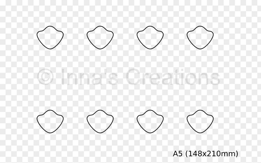 Eight Petal Flower Template Paper Black And White Point PNG