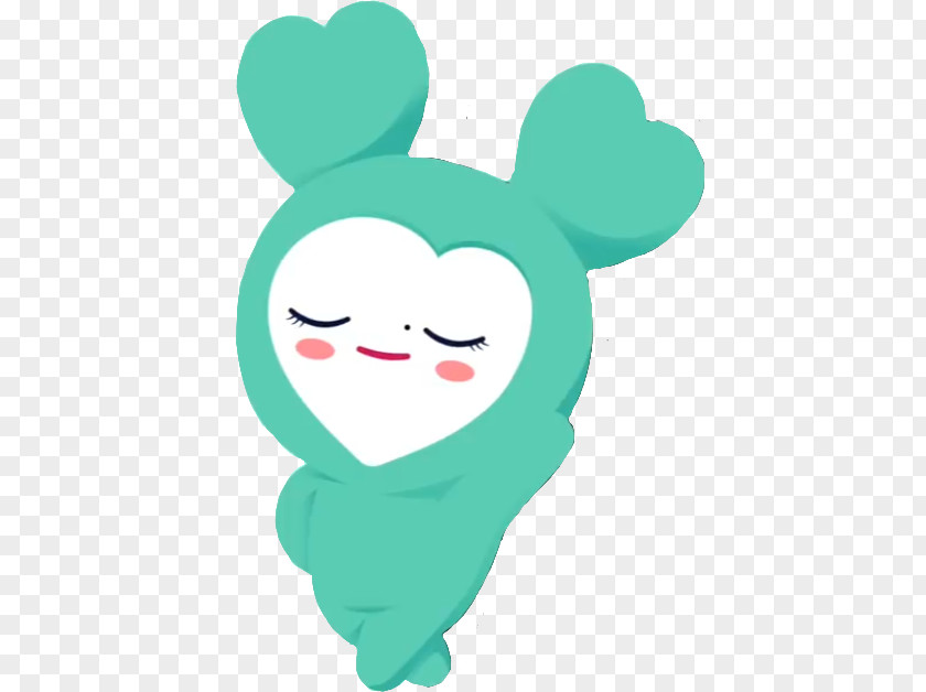 Smile Happy Green Cartoon Heart PNG