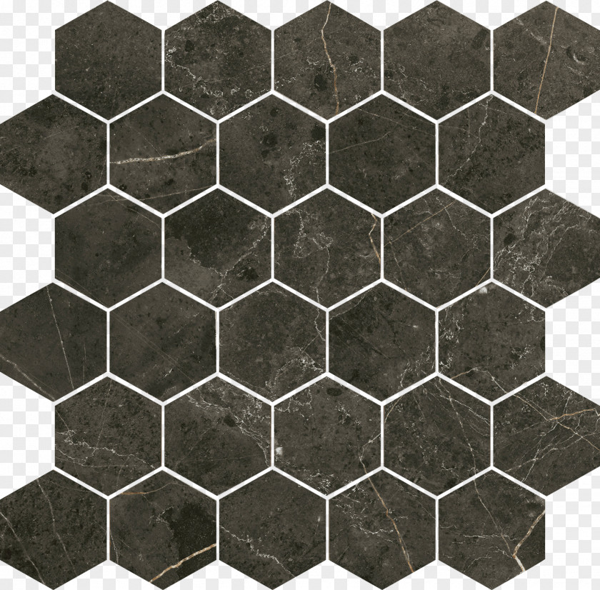 Hexagonal Tiling Tile Mosaic Grey PNG