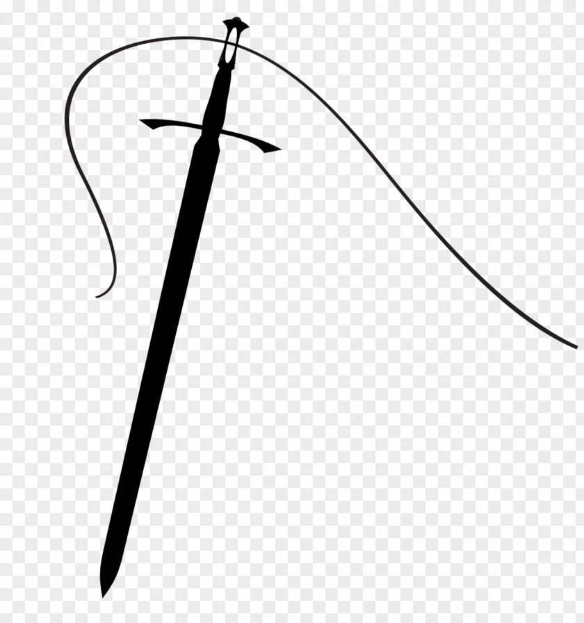 M AngleSword Silhouette Clip Art Line Sword Black & White PNG