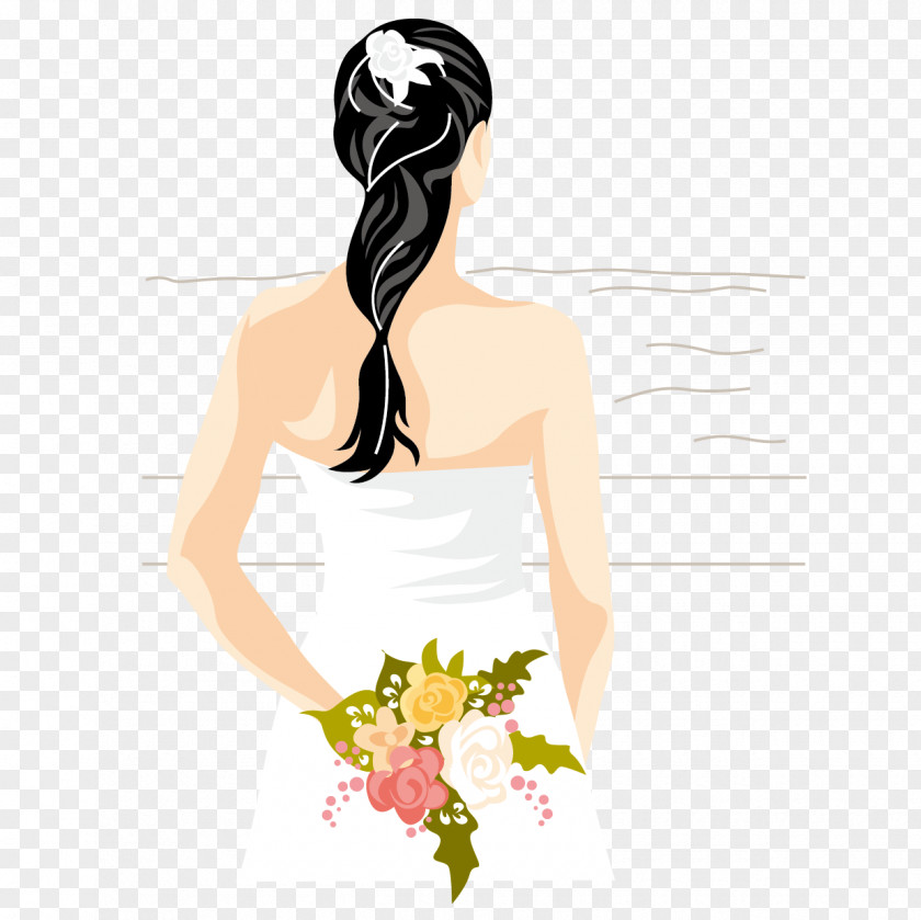 Bride Silhouette Vector Contemporary Western Wedding Dress Marriage PNG