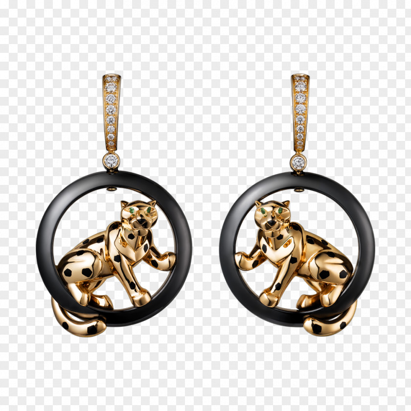 Leopard Earring Jewellery Cartier Gold PNG