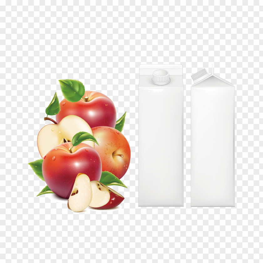Vector Apples And Bottles Apple Juice Packaging Labeling PNG