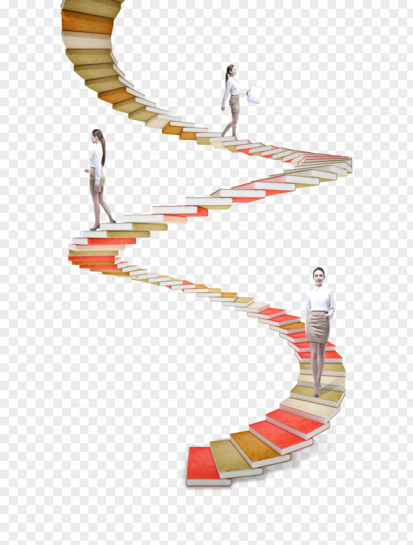 Books Stairs And Helix Paper Ladder PNG