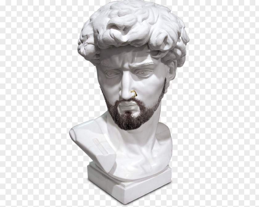 Greek Bust Sculpture David Stone Carving Statue PNG