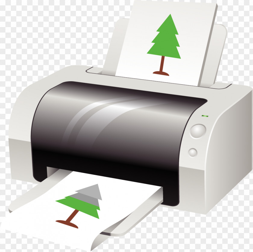Vector Painted Printer Inkjet Printing Paper Toner PNG