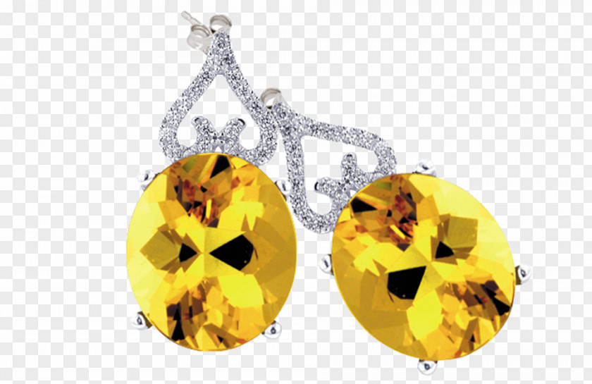 Emerald Diamond Crown Earring Fruit PNG