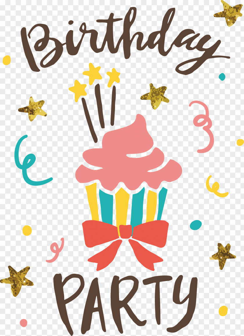 Hand-painted Cake Birthday Party PNG
