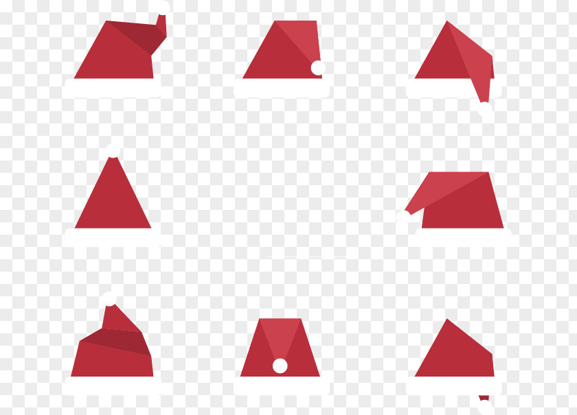 Origami Christmas Hats Paper Illustration PNG