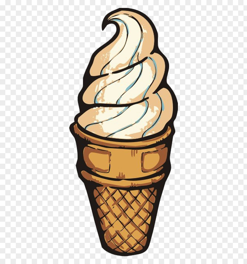 Simulation Cartoon Ice Cream Chocolate Cone Sundae PNG