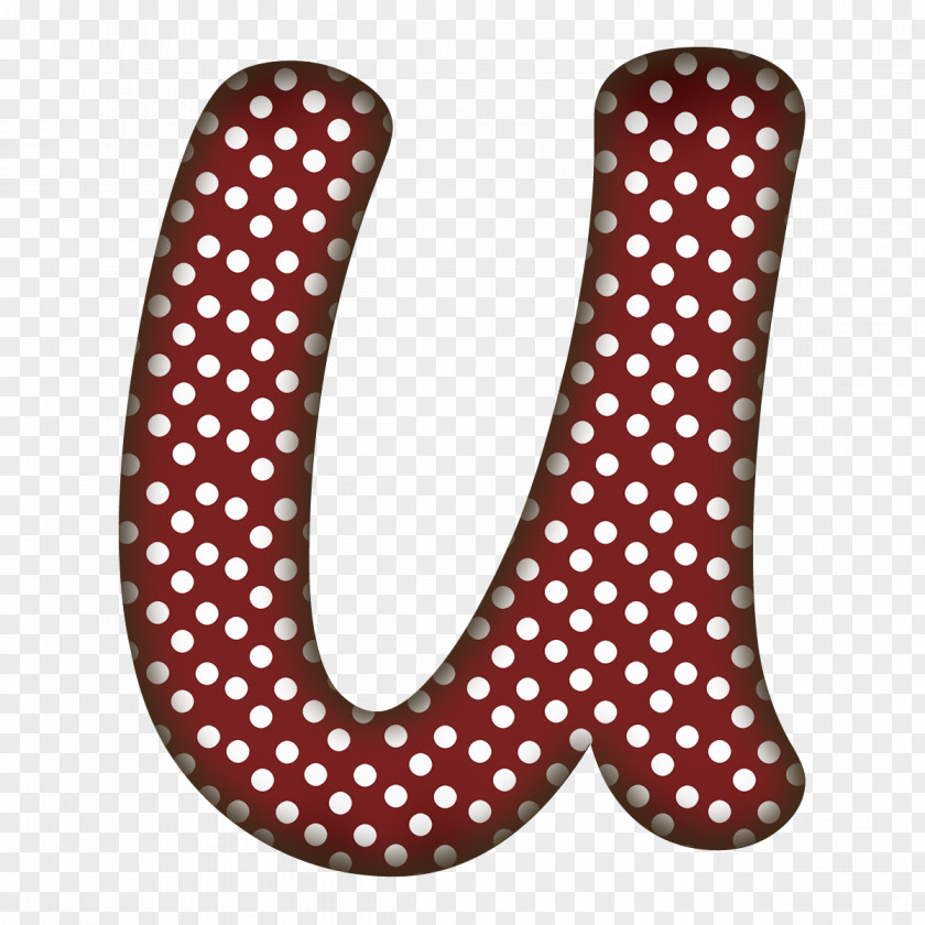 U Lettering Alphabet Polka Dot PNG