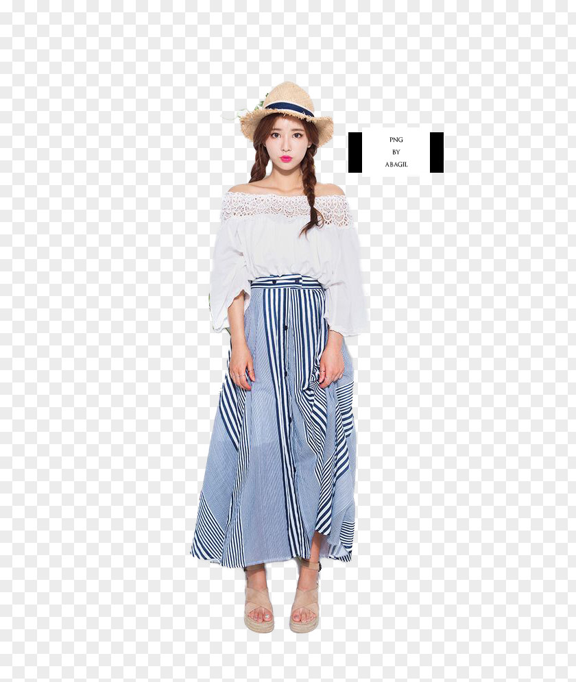 Ulzzang Girls Shoulder Sleeve Dress Skirt Costume PNG