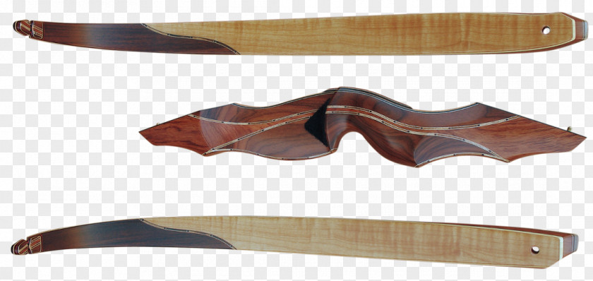 Recurve Bow Throwing Knife And Arrow Archery Bubinga PNG