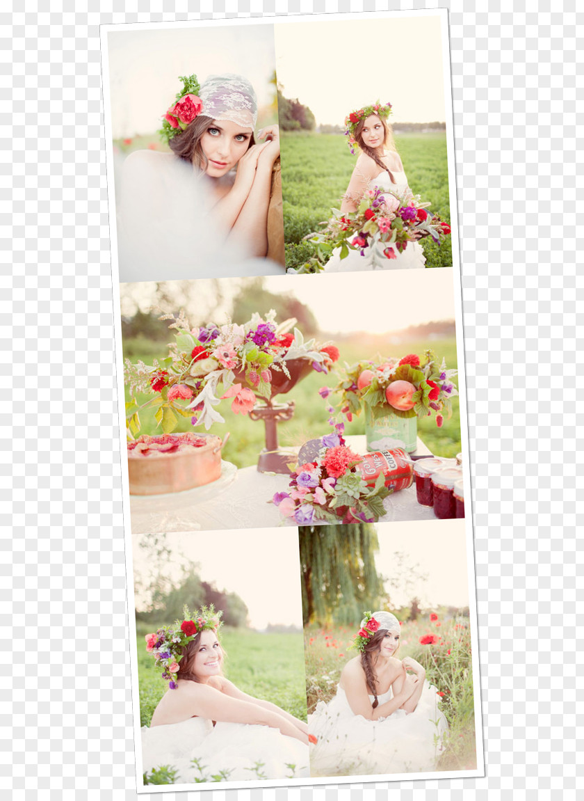 Poppy Field Floral Design Wedding Dress Flower Bouquet Pink M PNG