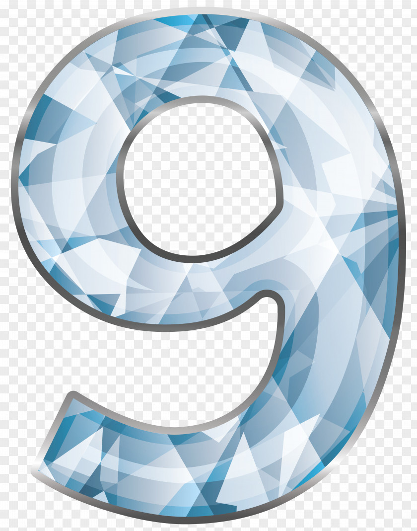 Crystal Number Nine Clipart Image Numerical Digit Download Clip Art PNG