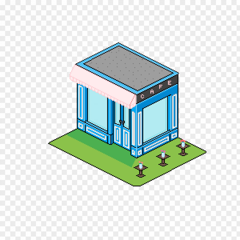 Pixel Art Building Isometric Clip Image Cafe Transparency PNG