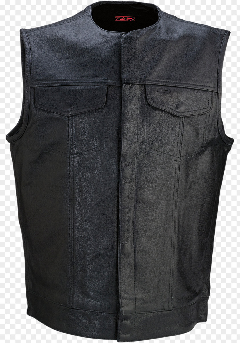 Vests Gilets Leather Jacket Pocket PNG