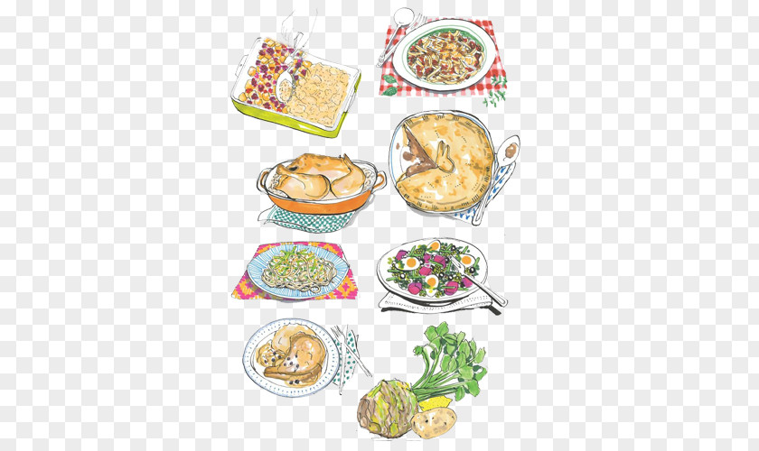 A Variety Of Cooking Hand Painting Material Picture Watercolor Comics Food Illustration PNG