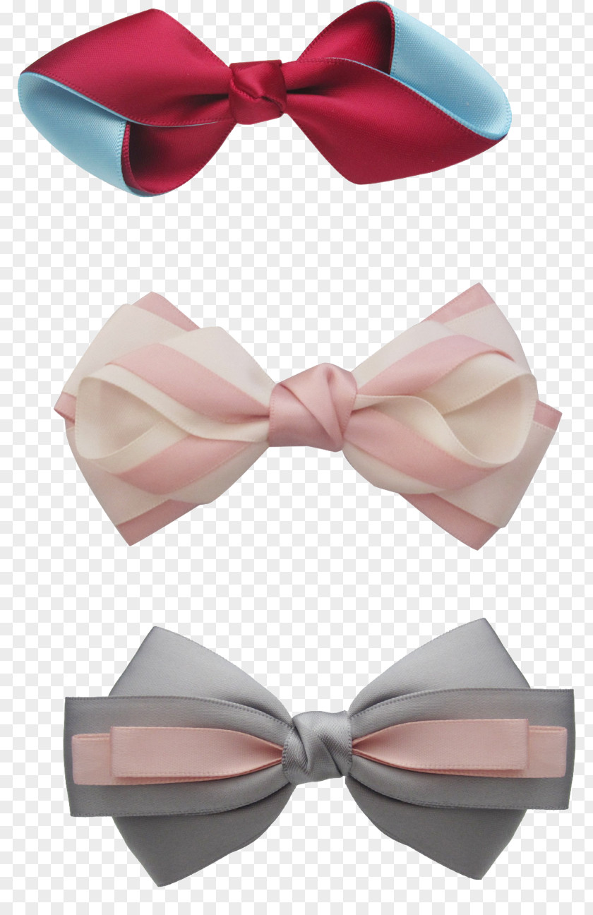 Bow Barrette Ribbon Tie Pink PNG