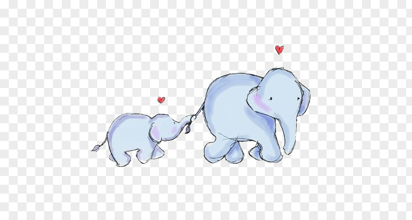 Elephant Infant Mother Illustration PNG