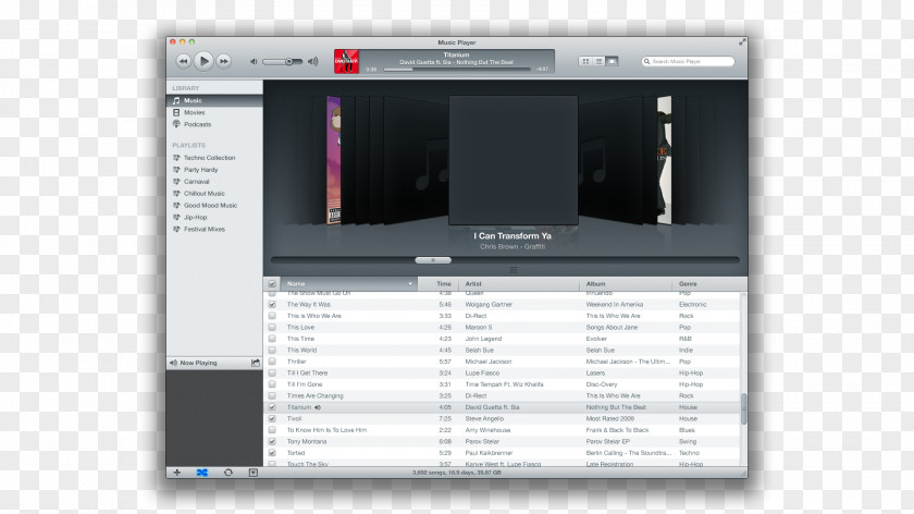 Player ITunes Macintosh Apple User Interface Portable Media PNG