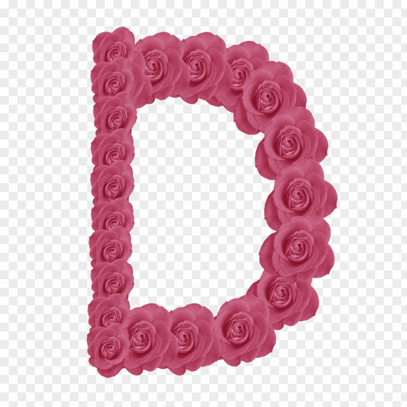 D Letter Alphabet Rose V PNG