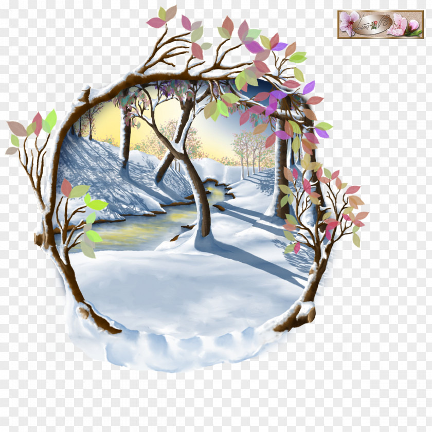 Fantasy World Tree Twig Picture Frames Flower PNG
