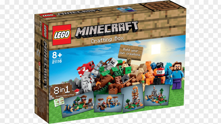 Minecraft LEGO 21116 Crafting Box Lego Minifigure PNG