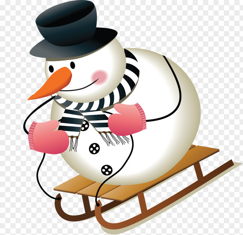 Santa Sleigh Claus Snowman Christmas Clip Art PNG
