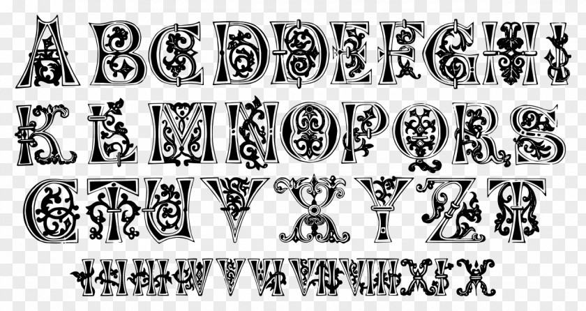 Decorative Summary Middle Ages Illuminated Manuscript Alphabet Letter Ornament PNG
