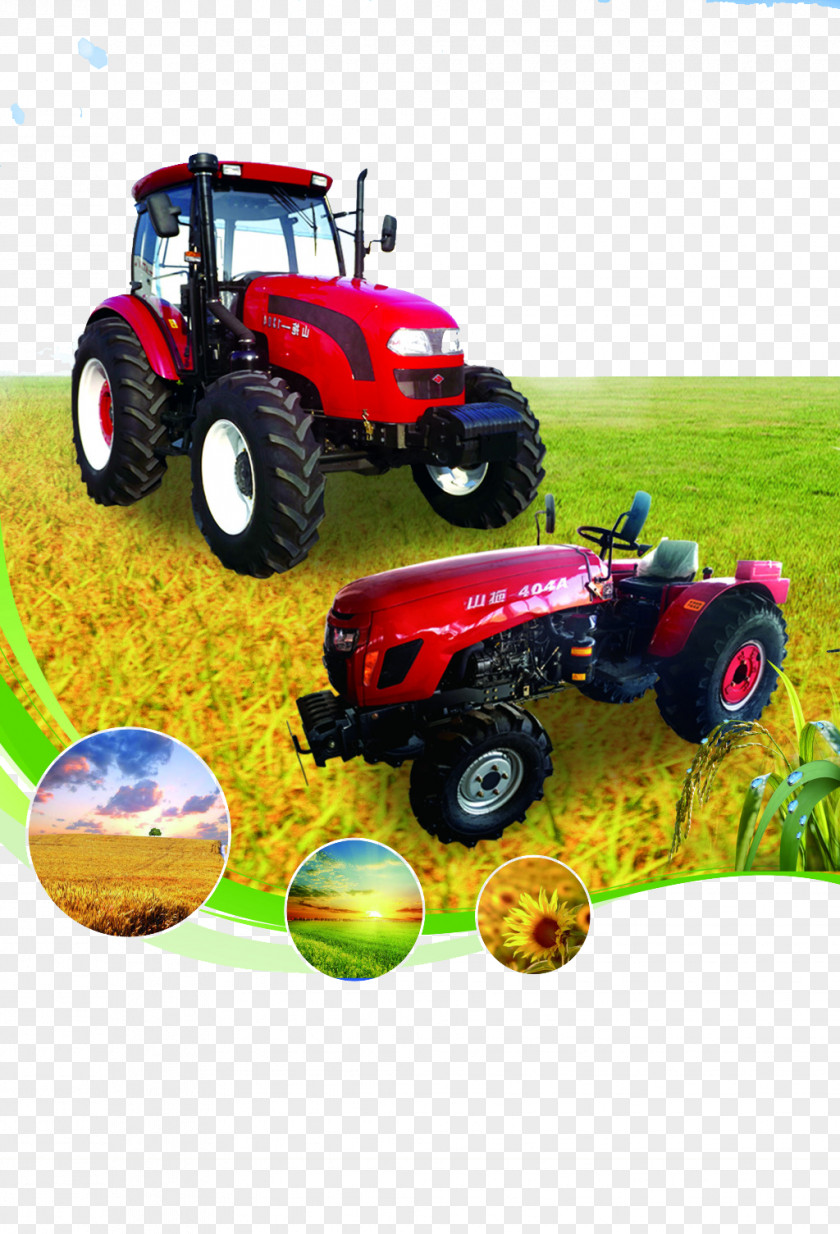 Field Tractor Poster Material Picture PNG
