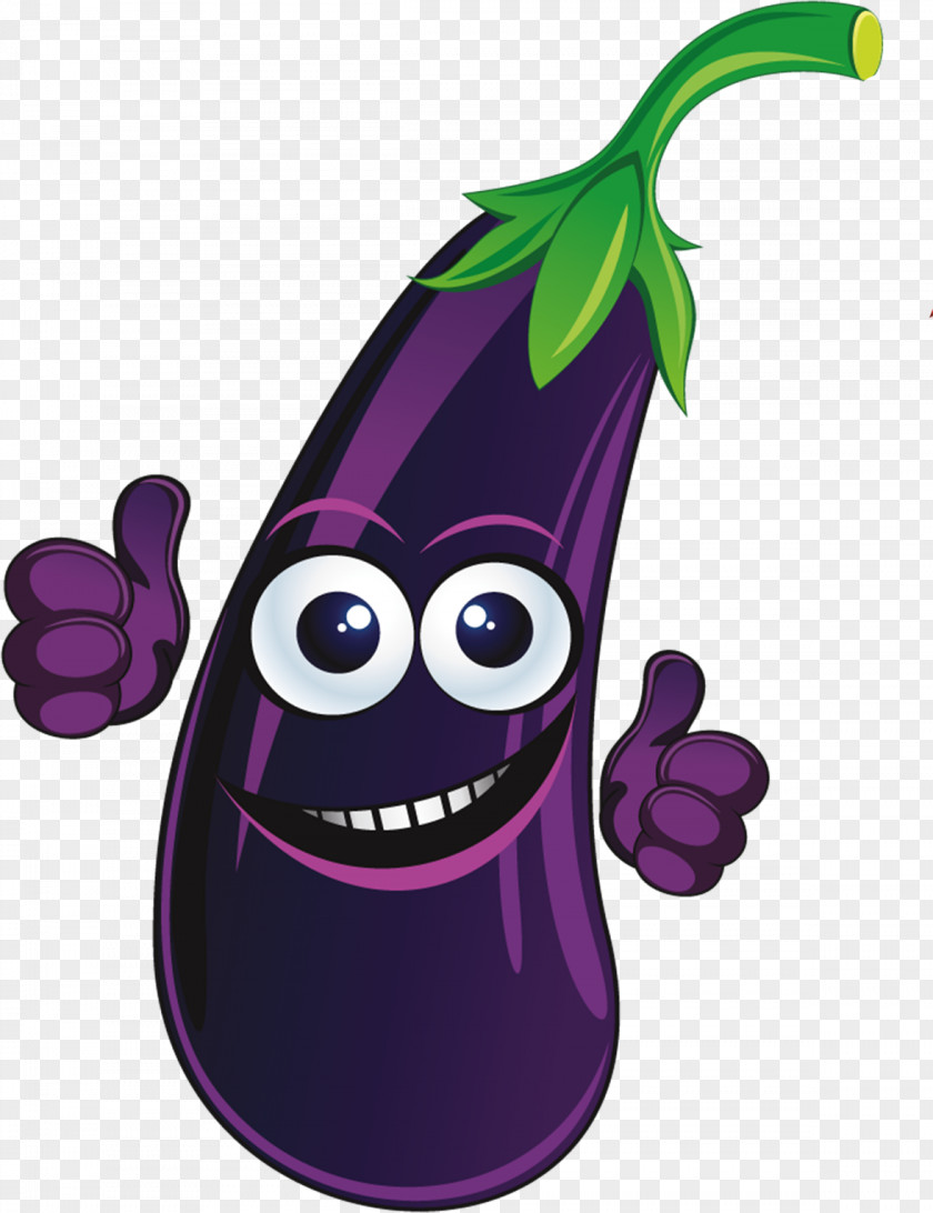 Smiling Eggplant Fruit Vegetable PNG