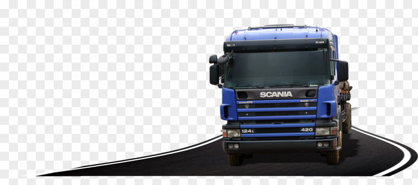 Truck Driving On The Highway Road Download PNG