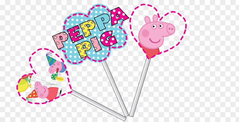 PEPPA PIG Pink M Party Heart Peppa Pig Font PNG