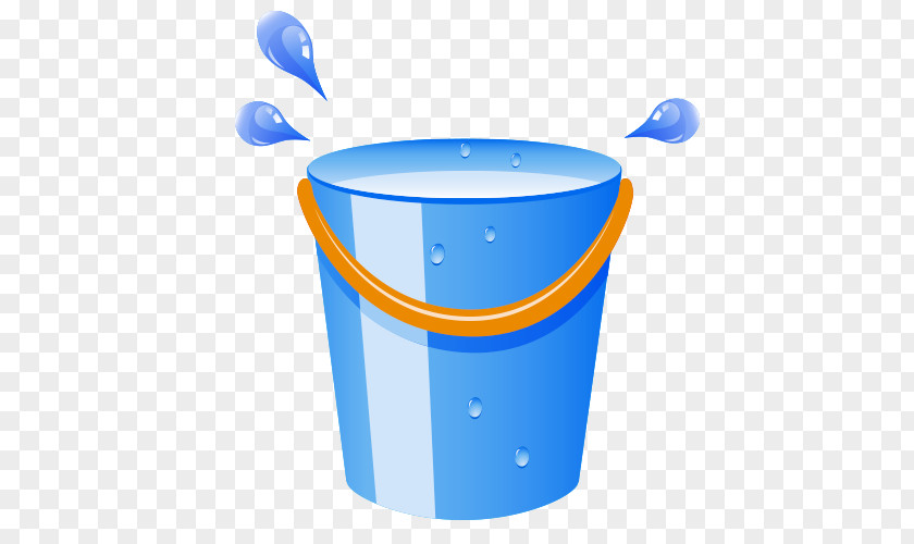Blue Water Droplets Bucket Barrel Cleaning PNG