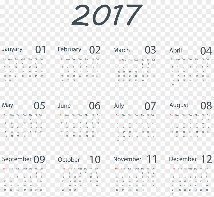 Transparent 2017 Calendar Clip Art Image PNG