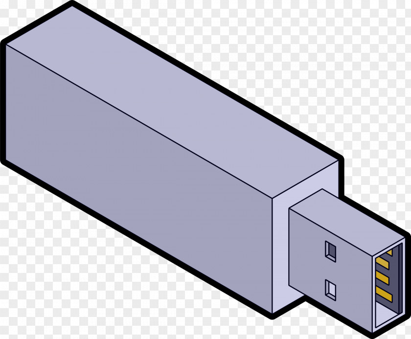 USB Laptop Flash Drives Isometric Projection Clip Art PNG