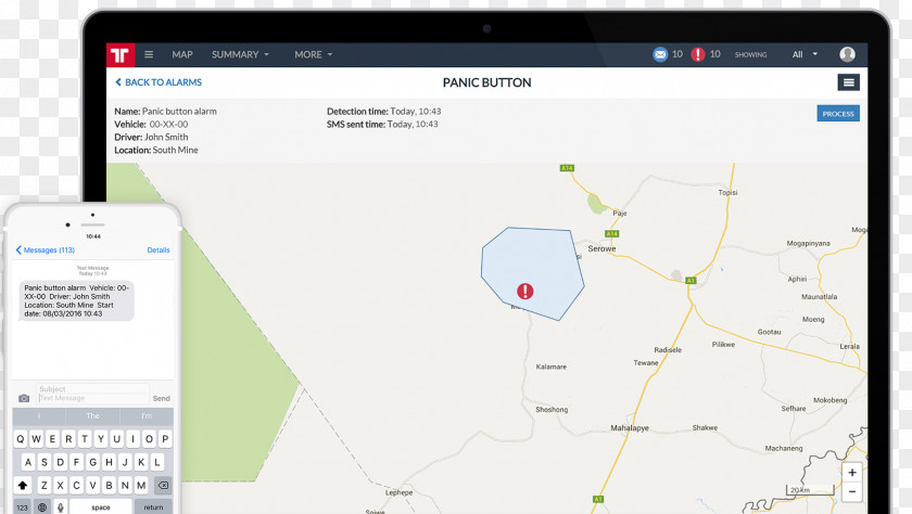 Panic Button Fleet Vehicle Tracking System Management PNG
