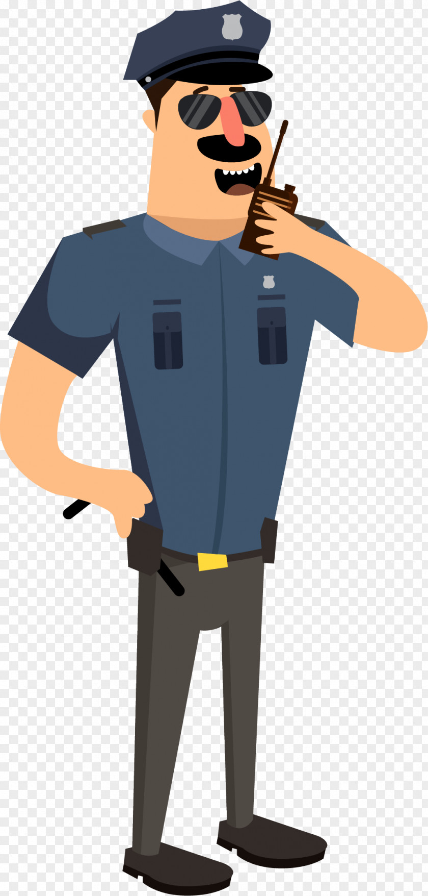 Walkie Talkie, Cop Cartoon Drawing Police Illustration PNG