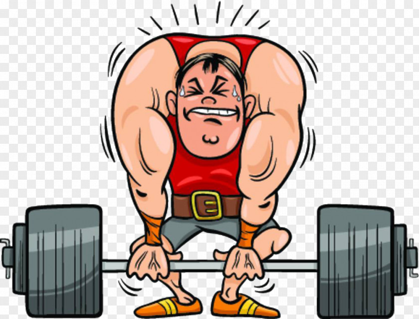 A Man Ready To Lift Barbell Cartoon Athlete Royalty-free Illustration PNG