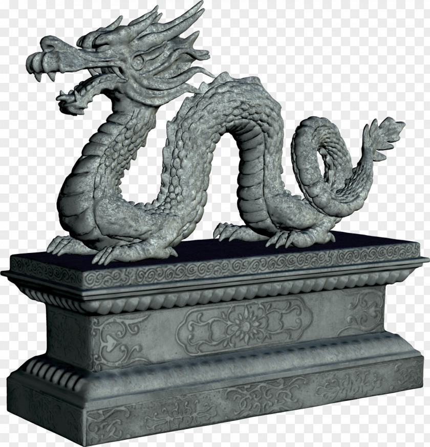 Sculpture Stone Dragon Pull The Material Figurine PNG