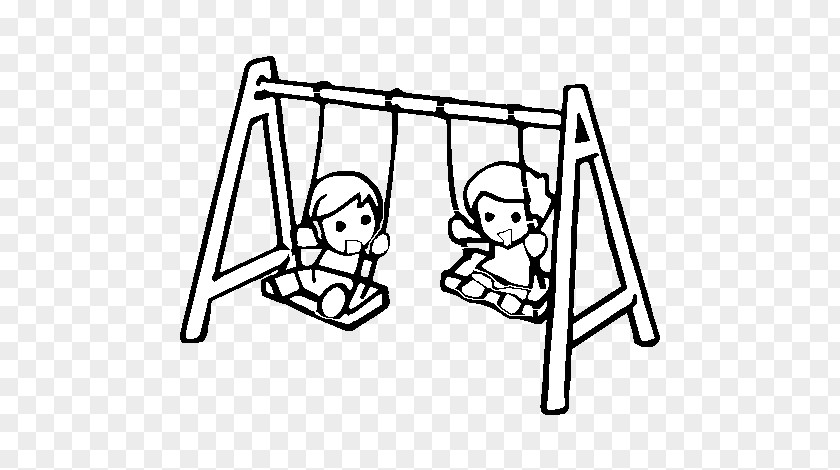 Child Coloring Book Drawing Swing Playground Image PNG