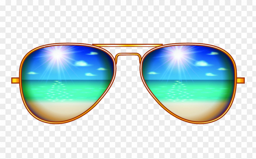 Creative Aviator Sunglasses Illustration Sunscreen PNG