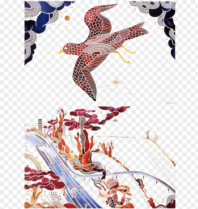 Decorative Painting Birds PNG