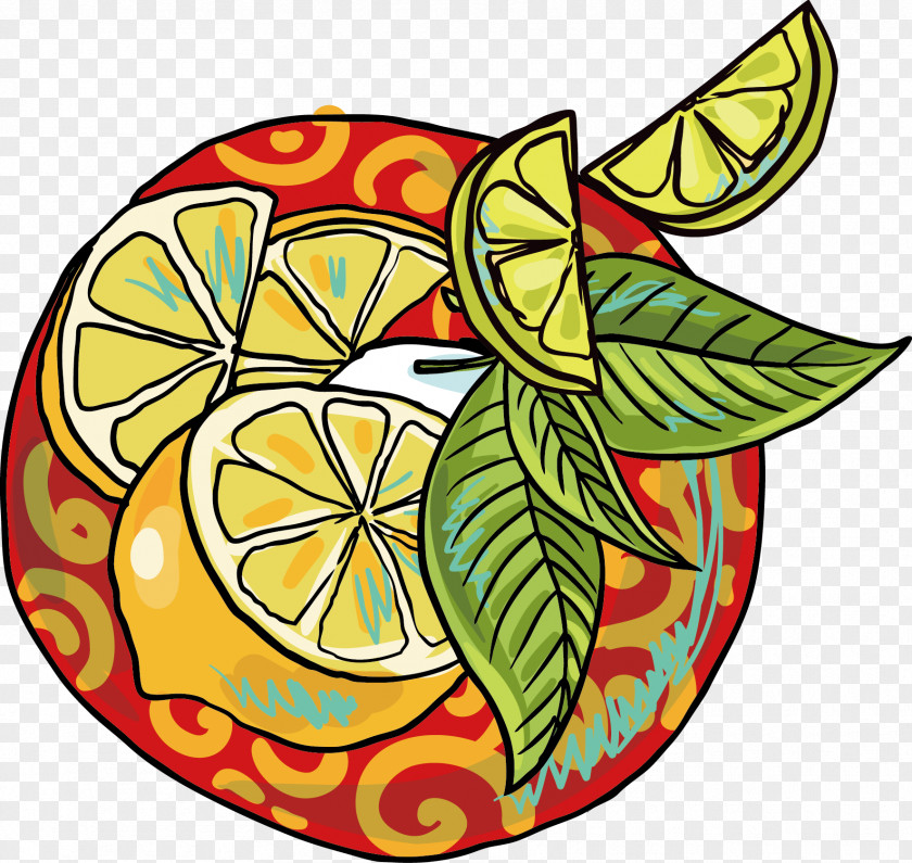 Drawing Cartoon Lemon Leaves Green Tea Oishi Group PNG