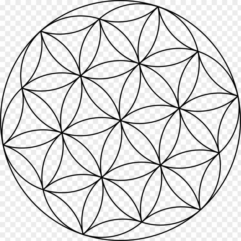 Flower Overlapping Circles Grid Sacred Geometry Clip Art PNG