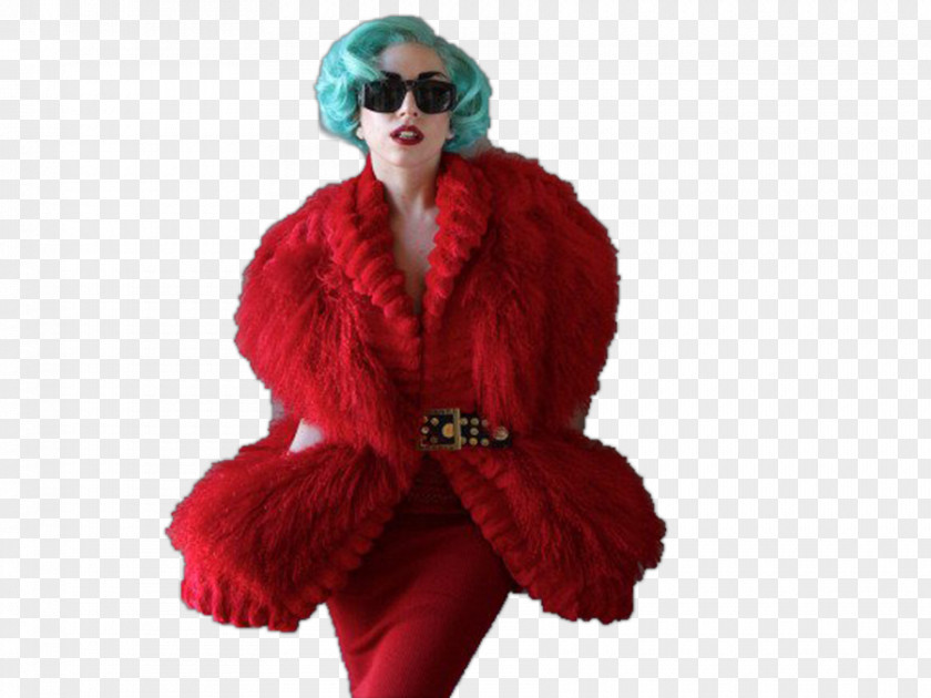 LADY GAGA SPIDER Fur Red Celebrity Fashion Color PNG